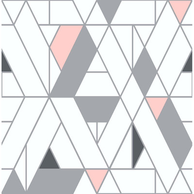 NextWall Kaleidoscope - Pink & Charcoal