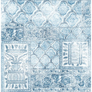 NextWall Patchwork - Blue & Eggshell