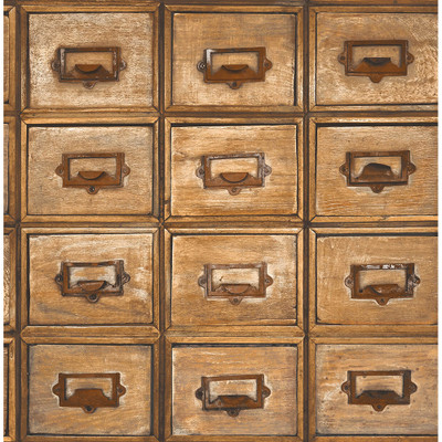 NextWall Library Card Catalog - Tawny