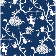 NextWall Chinoiserie Silhouette - Navy Blue