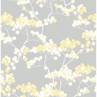 NextWall Cyprus Blossom - Buttercup & Gray
