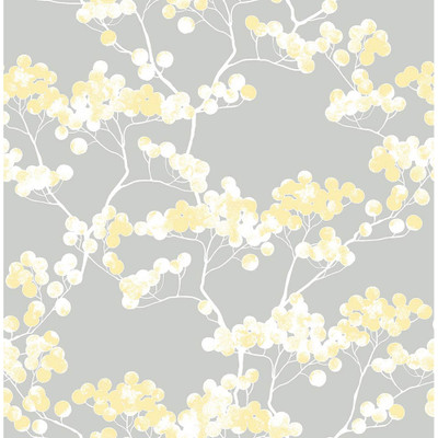 NextWall Cyprus Blossom - Buttercup & Gray