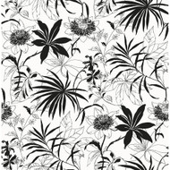 NextWall Tropical Garden - Black & White