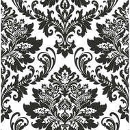 NextWall Damask - Black & White