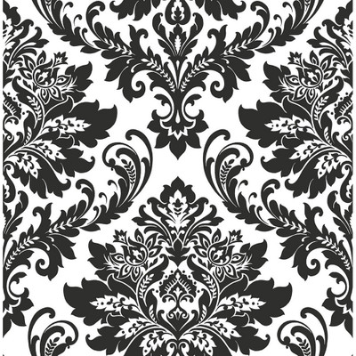 NextWall Damask - Black & White