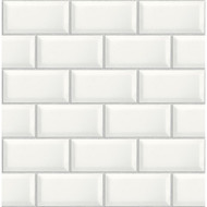 NextWall Large Subway Tile - Alabaster & Grey