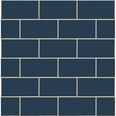 NextWall Retro Subway Tile - Navy Blue