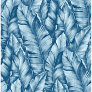 NextWall Baha Banana Leaves - Regatta Blue