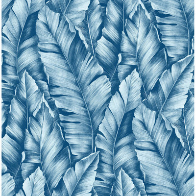 NextWall Baha Banana Leaves - Regatta Blue