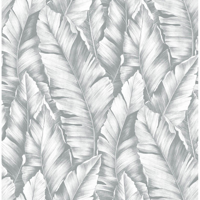 NextWall Baha Banana Leaves - Daydream Gray