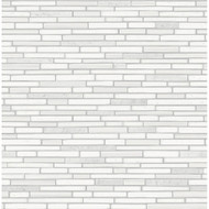 NextWall Faux Mosaic Strip Tile - Metallic Pearl & Gray