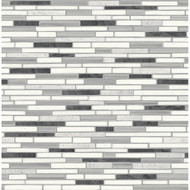NextWall Faux Mosaic Strip Tile - Wrought Iron & Gray