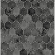 NextWall Inlay Hexagon - Cosmic Black & Metallic Silver