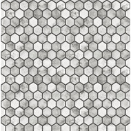 NextWall Marble Hexagon - Carrara & Wrought Iron