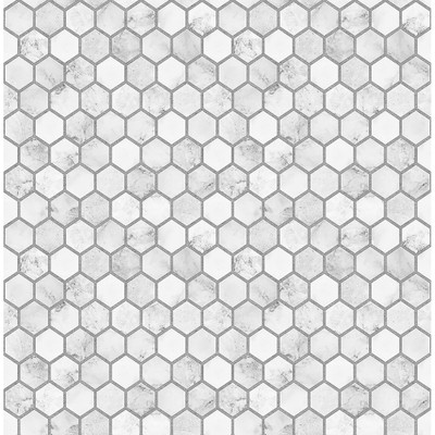 NextWall Marble Hexagon - Carrara & Argos Grey