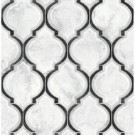 NextWall Marbled Ogee - Onyx & Carrara