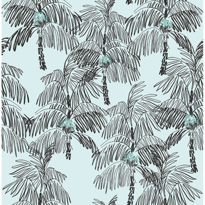 NextWall Palm Beach - Sky Blue & Black