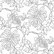 NextWall Tropical Linework - Black & White