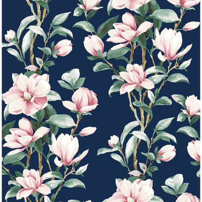 NextWall Magnolia Trail - Navy & Blush