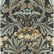 NextWall Acanthus Floral - Charocal & Goldenrod