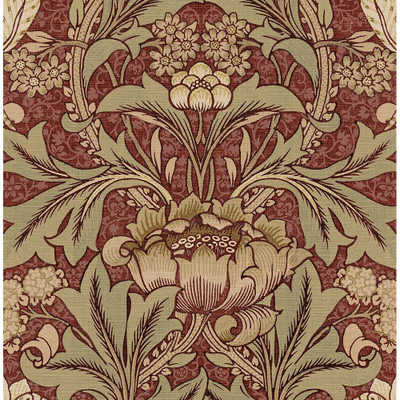NextWall Acanthus Floral - Red Clay & Lichen