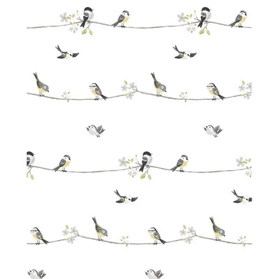 NextWall Sweet Tweet - Charcoal & Buttercup