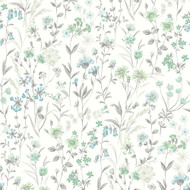 NextWall Wildflowers - Dew Drop & Spring Green