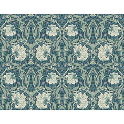 NextWall Pimpernel Floral - Teal & Sandstone
