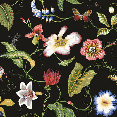 NextWall Summer Garden Floral - Jet Black