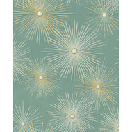 NextWall Starburst Geo - Teal & Metallic Gold