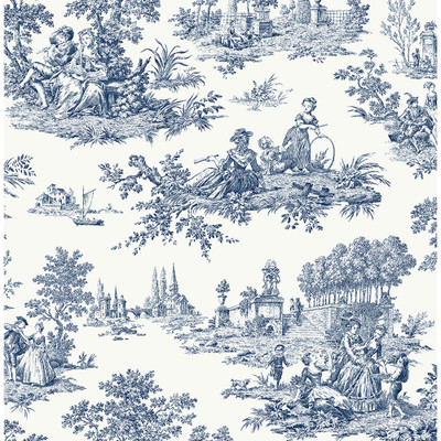 NextWall Chateau Toile - Navy Blue