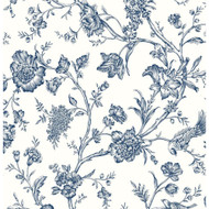NextWall Jasmine Chinoiserie - Navy Blue