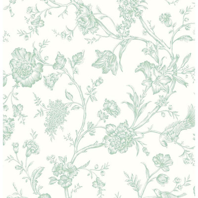 NextWall Jasmine Chinoiserie - Seaglass