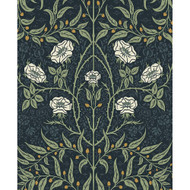NextWall Stenciled Floral - Navy & Sage