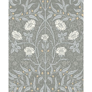 NextWall Stenciled Floral - Alloy Grey
