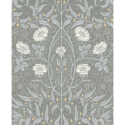 NextWall Stenciled Floral - Alloy Grey