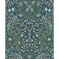 NextWall Victorian Garden - Prussian Blue & Moss Green