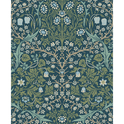 NextWall Victorian Garden - Prussian Blue & Moss Green