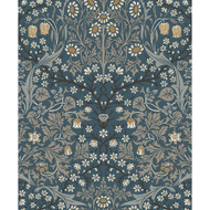 NextWall Victorian Garden - Aegean Blue & Warm Stone