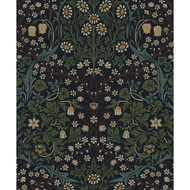 NextWall Victorian Garden - Midnight Blue & Evergreen