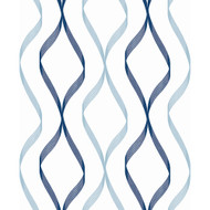 NextWall Ogee Ribbon - Celtic Blue & Dewdrop