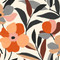 NextWall Garden Block Floral - Orange & Ebony