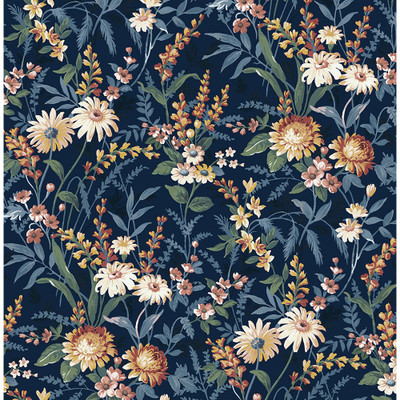 NextWall Vintage Floral - Navy Blue