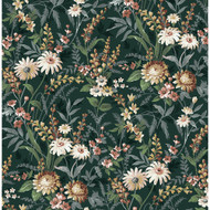 NextWall Vintage Floral - Forest Green