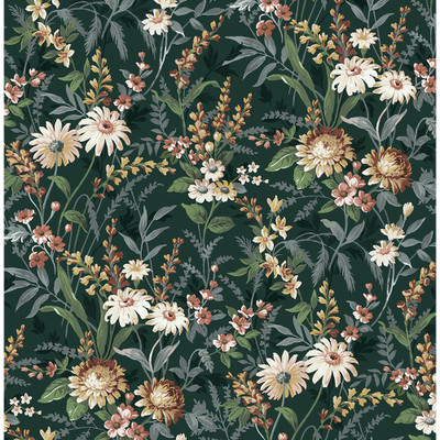 NextWall Vintage Floral - Forest Green