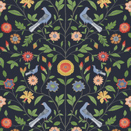 NextWall Bird Toile - Midnight Blue