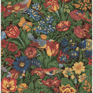 NextWall Bird Floral - Carmine & Blue Lagoon