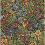 NextWall Bird Floral - Russet & Riverside