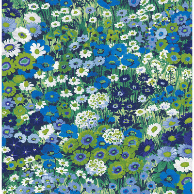 NextWall Floral Meadow - Bright Blue & Sap Green