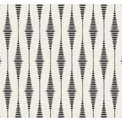 NextWall Striped Ikat - Ebony & Linen